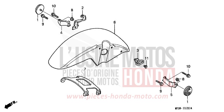 KOTFLUEGEL, VORNE von CB1300 Super Bold'or ABS TITANIUM METALLIC (YR183) von 1997